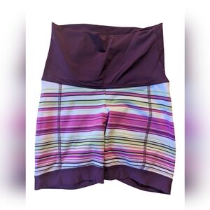 Maroon Cycling Shorts with Striped Sides – Size S